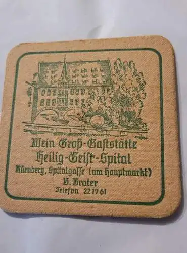 Bierdeckel - Wein Groß Gaststätte Heilig Geist Spital