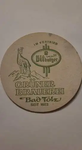 Bierdeckel - Grüner Brauerei - Bad Tölz