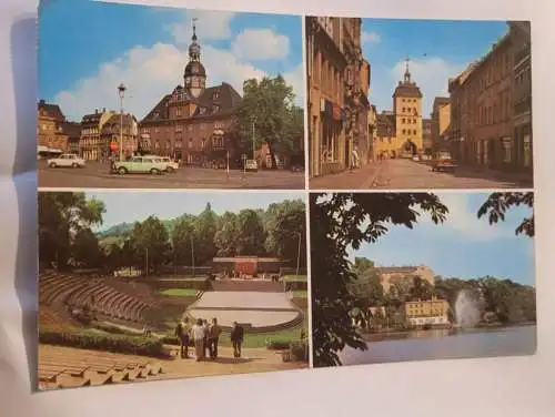 Borna, Bezirk Leipzig - Rathaus - Blick zum Reichstor - Volksplatz - Breiter Teich