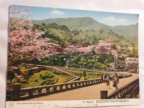 Beppu - Strasse mit blühenden Bäumen