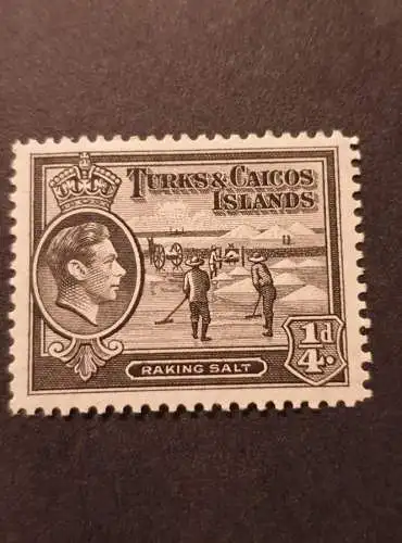 Turks and Caicos Island - Raking Salt 1/4 d