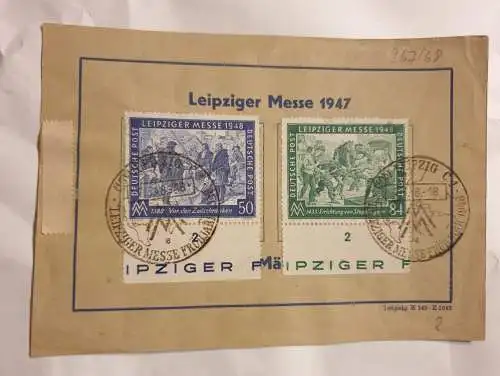 Leipziger Messe 1947 mit Stempel und Marken 1948