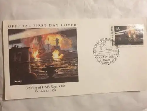 Marshall Island - First Day Cover - Sinking of HMS Royal Oak