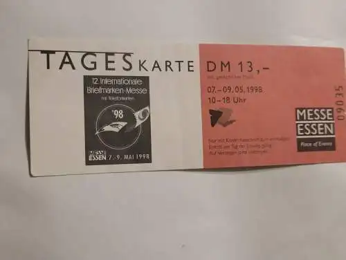 Tageskarte zur 12. Internationalen Briefmarkenmesse