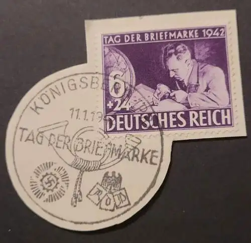 Deutsches Reich 6 + 24 - Stempel Tag der Briefmarke Königsberg