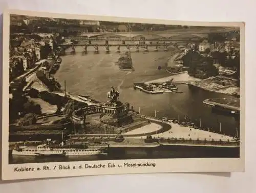 Koblenz a. Rh. - Blick a. d. Deutsche Eck u. Moselmündung