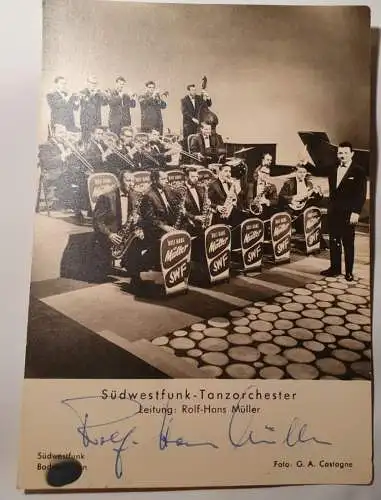 Autogrammkarte Südwestfunk Tanzorchester - Rolf Hans Müller