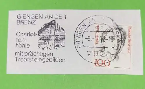 Stempel - Gingen an der Brenz - Charlottenhöhe mit prächtigen Tropfsteingebilden