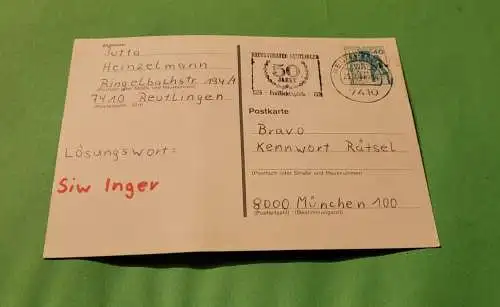 Stempel Naturtheater Reutlingen 50 Jahre 1978