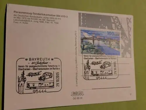 Tenderlokomotive  - Sonderstempel - Bayreuth - 20 Jahrfeier