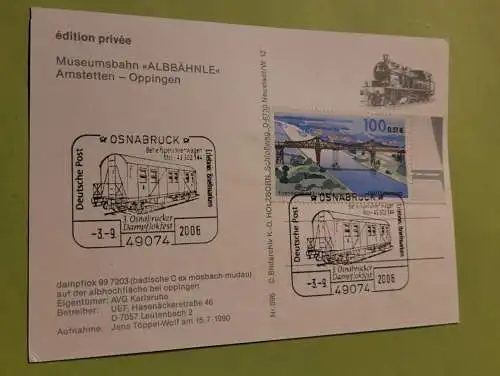 Dampflok 99 7203 - Sonderstempel - 3 Osnabrücker Dampflokfest