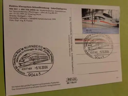 Elektro Viersystem Schnelltriebzug  - Sonderstempel ICE ET 403