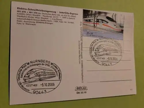 Elektro Schnelltriebwagenzug  - Sonderstempel ICE ET 403