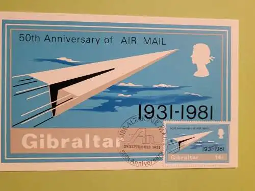 Gibraltar - 50th Anniversary of Air Mail