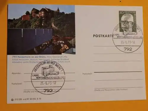 Stempel - Heidenheim an der Brenz - 6. Nordwürttembergische Ausstellung 1973 (2)