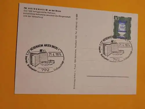 Stempel - Heidenheim an der Brenz - 2. Internat. Briefmarken Großtauschtage 1974 (2)