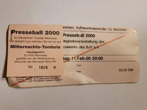 Deutsches Theater München - Presseball 2000 - Mitternachts Tombola