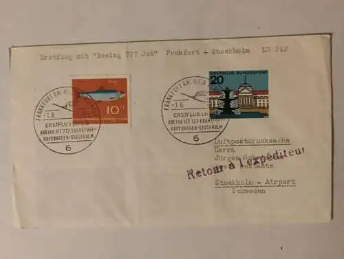 Erstflug Boing 727 Jet - Frankfurt - Stockholm LH 212