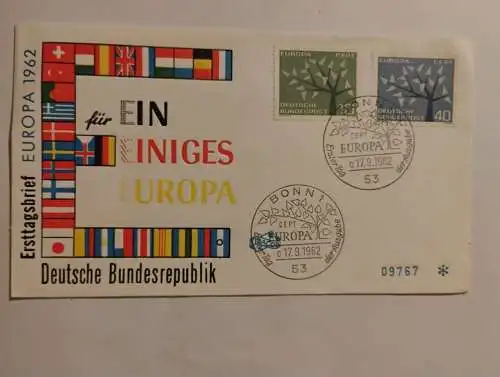 Ersttagsbrief Europa 1962