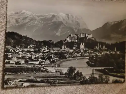 Alte Postkarte - Salzburg Blick auf Autobahn