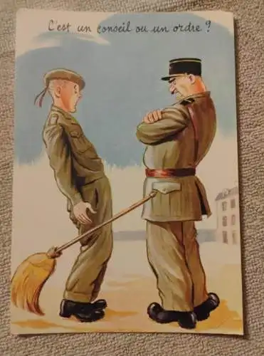 Alte Postkarte - Soldaten Ist das ein Rat oder eine Anweisung?