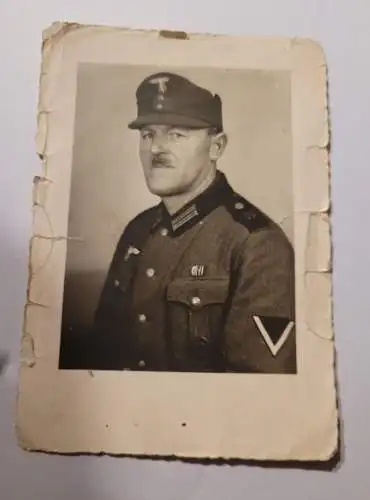 Alte Postkarte - Wehrmachtssoldat mit Schnurrbart