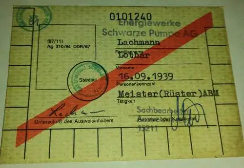 Energiewerke Schwarze Pumpe - Betriebsausweis