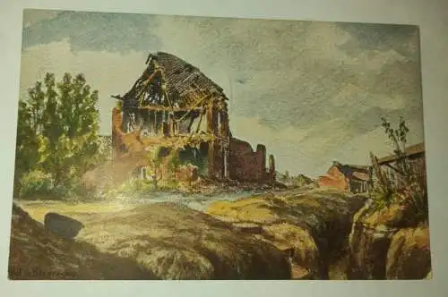 Beuvraignes - Post - Laufgraben im Dorfe