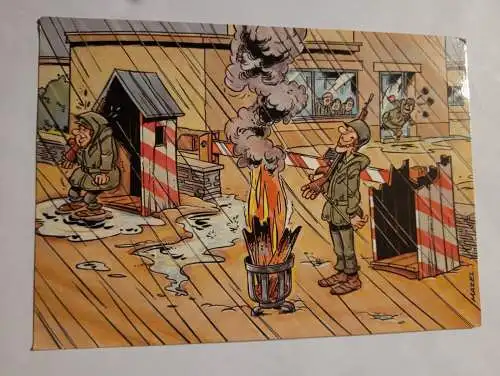 Soldat verbrennt Wachhütte