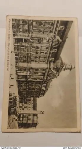 Karlsruhe in baden - Hauptpost mit Ehrenmal