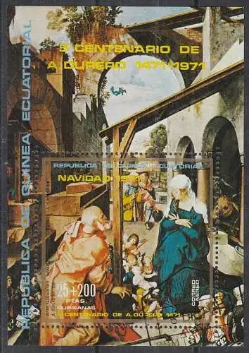 Äquatorial-Guinea  Nr 44 gezähnt (Block 5) und Nr. A 44 geschnitten (Block 6) beide gestempelt