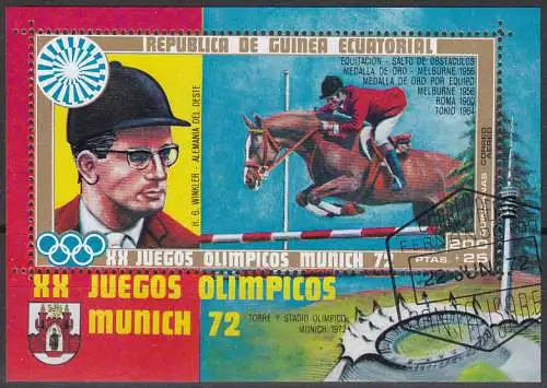 Äquatorial-Guinea  Nr 88 gezähnt (Block 13) und Nr. A 88 geschnitten (Block 14) beide gestempelt