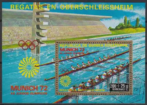 Äquatorial-Guinea  Nr 105 gezähnt (Block 15) und Nr. A 105 geschnitten (Block 16) beide gestempelt