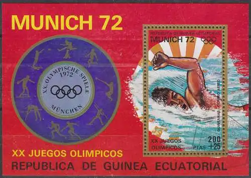 Äquatorial-Guinea  Nr 115 gezähnt (Block 17) und Nr. A 115 geschnitten (Block 18) beide gestempelt