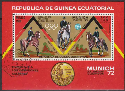 Äquatorial-Guinea  Nr 133 gezähnt (Block 19) und Nr. A 133 geschnitten (Block 20) beide gestempelt