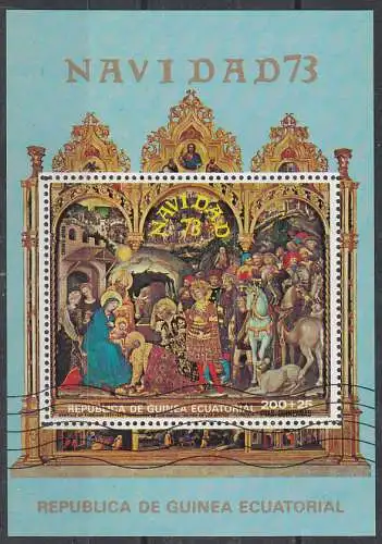 Äquatorial-Guinea  Nr 305 gezähnt (Block 83) und Nr. A 305 geschnitten (Block 84) beide gestempelt