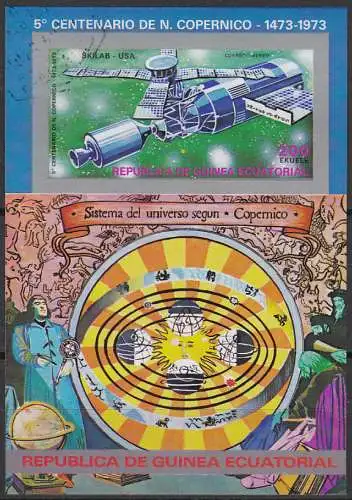 Äquatorial-Guinea  Nr 336 gezähnt (Block 93) und Nr. A 336 geschnitten (Block 94) beide gestempelt