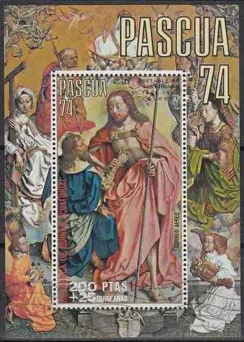 Äquatorial-Guinea  Nr 354 gezähnt (Block 97) und Nr. A 354 geschnitten (Block 98) beide gestempelt