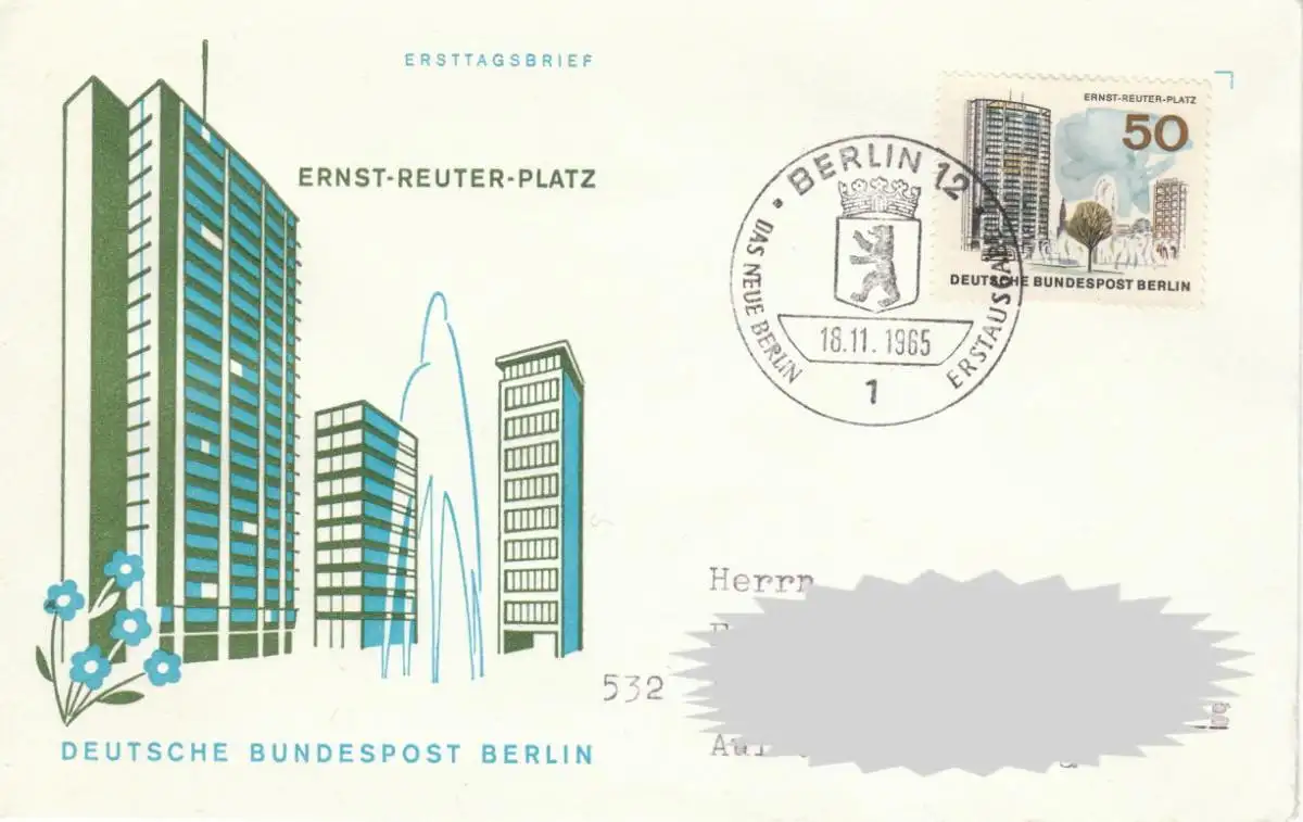 Berlin (West)  Nr 259 (1 FDC) Ersttagssonderstempel