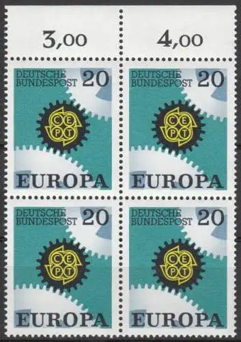 Bundesrep. Deutschland  Nr 533 - 534 (4-er Blocks) Postfrisch / **