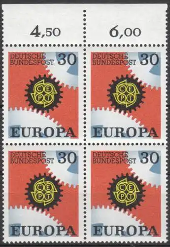 Bundesrep. Deutschland  Nr 533 - 534 (4-er Blocks) Postfrisch / **