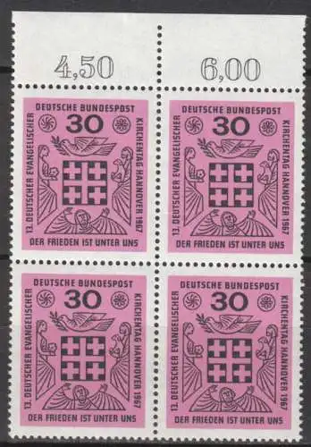 Bundesrep. Deutschland  Nr 536 (4-er Block) Postfrisch / **