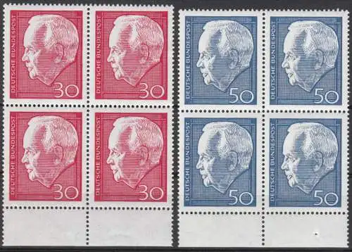 Bundesrep. Deutschland  Nr 542 - 543 (4-er Blocks) Postfrisch / **