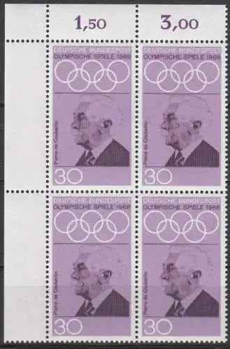 Bundesrep. Deutschland  Nr 563 (4-er Block) Postfrisch / **