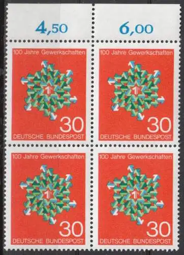 Bundesrep. Deutschland  Nr 570 (4-er Block) Postfrisch / **