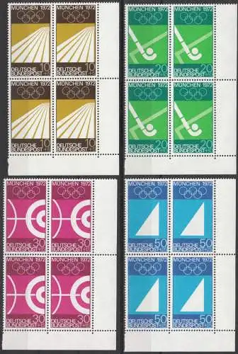 Bundesrep. Deutschland  Nr 587 - 590 (4-er Blocks) Postfrisch / **