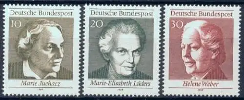 Bundesrep. Deutschland  Nr 596 - 598 (Einzelmarken aus Bl. 5) Postfrisch / **