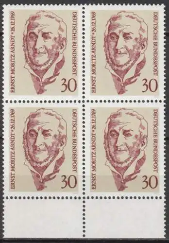 Bundesrep. Deutschland  Nr 611 (4-er Block) Postfrisch / **