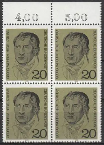 Bundesrep. Deutschland  Nr 616 - 618 (4-er Blocks) Postfrisch / **