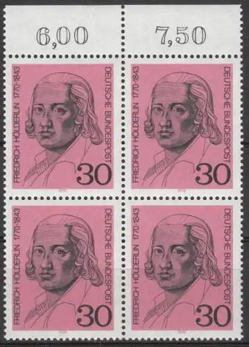 Bundesrep. Deutschland  Nr 616 - 618 (4-er Blocks) Postfrisch / **